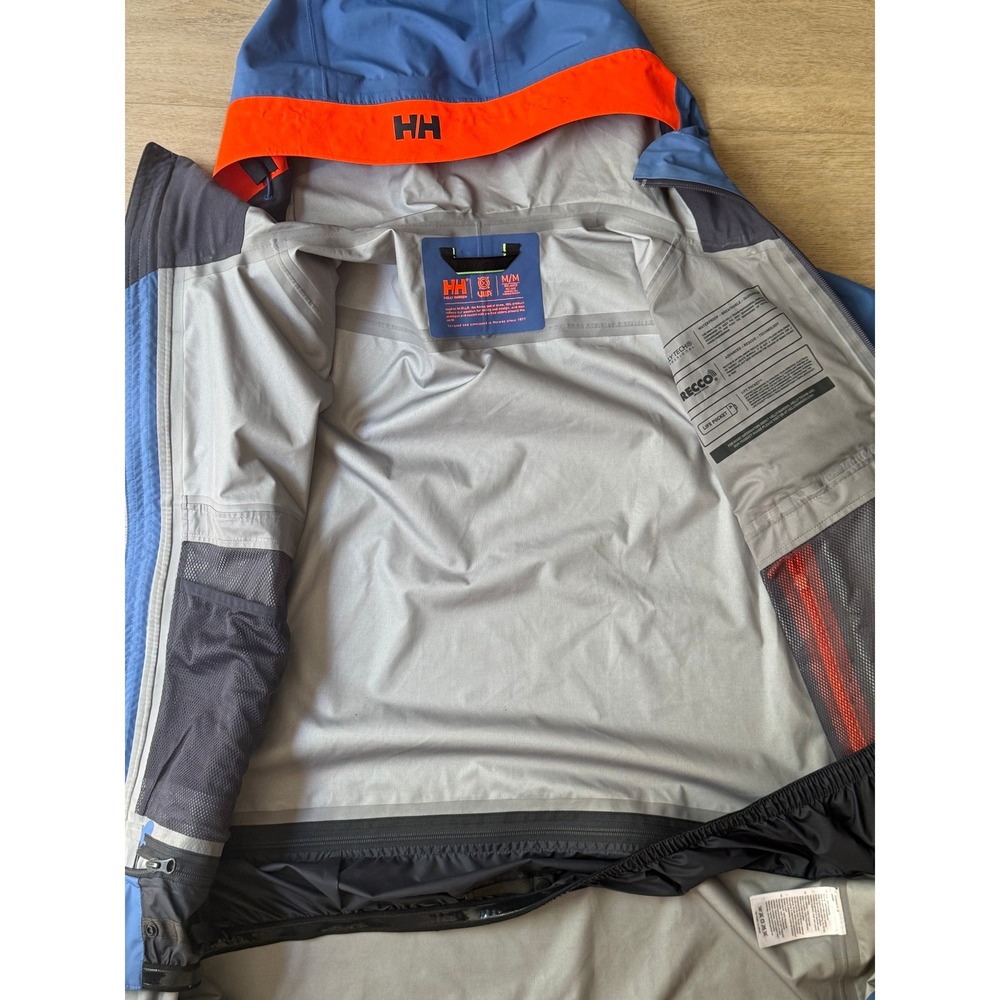 Helly Hansen ULLR Helly Tech Professional Ski Jacket Blue Orange Mens Medium - Picture 11 of 11
